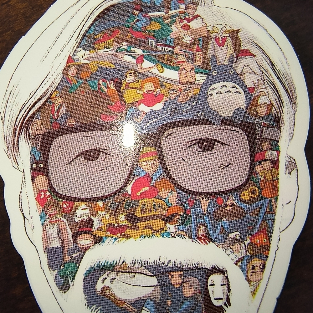 Studio Ghibli Collage Face Sticker - Multicolor